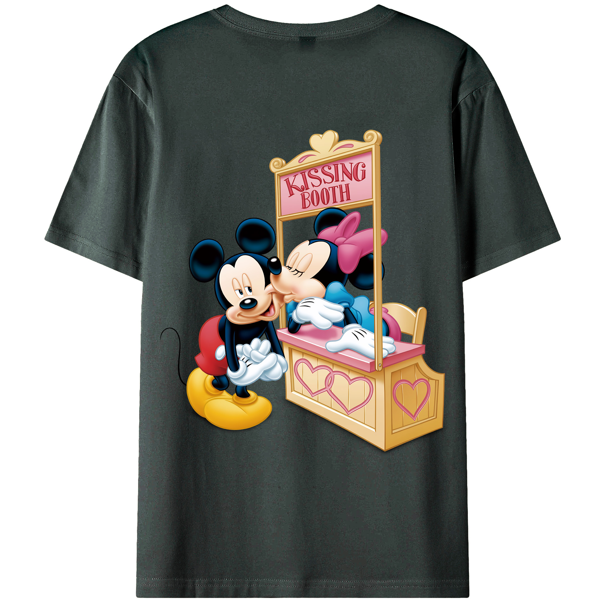 （画像用） ミッキーマウス Mickey Mouse 綿100％ メンズ半袖Tシャツ（バックプリント） 通気性